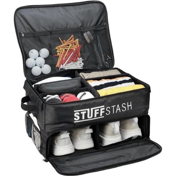 Golf Trunk Organizer - With Shoe Compartments, Dividers, Storage for Men - Picture 1 of 7